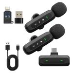 Wireless Lavalier Microphone for iPhone, Android, iPad, Clip on Lapel Lavalier Microphone Wireless Mini Bluetooth Microphone, Portable USB C Wireless Mic for Video Recording, Vlog, TikTok, YouTube