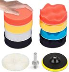 Reelau [5 Inch] Car Foam Drill Polishing Pad Kit, 11PCS Large Buffing and Polishing Pad Kit Including Sponge Buffing Pads Foam Polish Pads Drill Adapter Wax Buffer Polisher Attachment for Drill