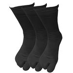 Obssez Men's Calf Length Black Colour Cotton Nylon Thumb Socks (Free Size) (3)