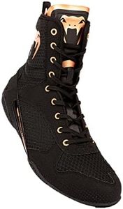 Venum Mens Venum Elite Boxing Shoes, Black/Bronze, 8.5 US