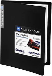 Sooez 30-Pocket Binder with Plastic Sleeves 9x12" (Black), Heavy Duty Art Portfolio Folder with Clear Sheet Protectors, Display 60 Pages, Presentation Book for Artwork, Document Organizer Binder