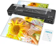 Laminator Machine A3 Laminating Machine with Built-in Trimmer, Fast Warm-up 13 Inch Cold and Thermal Laminator with 50 Laminating Sheets, 5-in-1 Portable Laminator for Home Office School Use