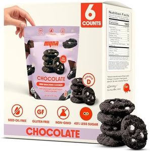 Myna Snacks Midnight Mini Snacking Cookies - Seed Oil Free Snacks - Gluten and Dairy Free Snack - Chocolate Cookies w/White Chips - Healthy Dessert - Sweet Cookie Bites, 24oz (Pack of Six, 4oz Bags)