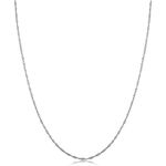 Kooljewelry 14k White Gold Singapore Chain Necklace (0.7 mm, 1 mm, 1.4 mm, 1.7 mm)