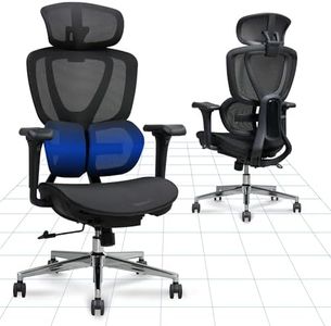 FLEXISPOT C5 Ergonomic Office Chair, Desk Chair with Dual Wing Lumbar Support, 3D Headrest, 3D Armrests & Adjustable Seat Depth, 3-Level Tilt & Height-Adjustable Backrest (Black)