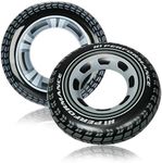 com-four® 2x Inflatable Pool Ring in Tire Design - Swim Ring for Children and Adults [Selection Varies]