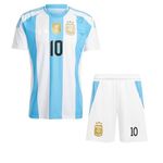 RJM Sports Soccer Boys Football Messi 10 Home Jersey 2024 with Printed Shorts for Kids & Men(12-13Years) Multicolour