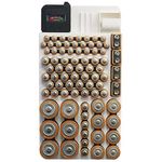 Koh-Kae Battery Organizer Storage Case by Range Kleen Holds 82 Batteries Various Sizes WKT4162 Removable Battery Tester