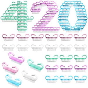 TANEMUDO 420 Pcs Handle Grip Nail Brush Bulk 5 Colors Nail Scrub Brush Pedicure Scrubbing Tool for Men and Women for Cleaner Nails and Toes