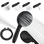 SparkPod Black Shower Head and Hose Set - High Pressure Showerhead with 10 Spray Settings - Luxury 5" Handheld High Power Shower Heads with High Pressure Jets - Matte Black (No Filter)