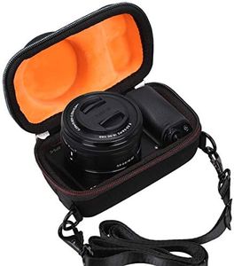 Mchoi Hard EVA Travel Case for Sony Alpha a6000/a6400/a6600/a6100/a5100 Mirrorless Digital Camera, Only, Black and Orange