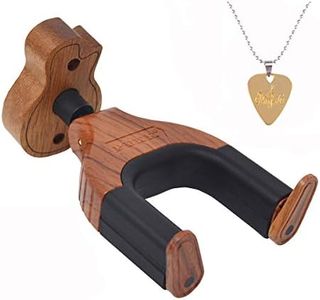 Crochet mural pour guitare avec verrouillage automatique pour toutes les guitares acoustiques ou électriques classiques Rosewood-Guitar Shape Wood Base