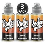 Rodeo Vape Liquid 3 x 100ml Tobacco Vape Juice E Liquid 70/30 Ecig Juice Cigarette Liquid Sub Ohm Juice Flavoured E Juice E Cigarette E-Liquid Nicotine Free Vape Short Fill