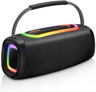 Bluetooth 5.4 Speakers, 6000mAh Portable Wireless Speaker, 36H Playtime, White Elephant Gifts for Adults, Stocking Stuffers for Teens Boy Girl, IPX7 Waterproof, Speaker with Multi-Color Rhythm Lights