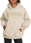 LullabyMall Custom Embroidered Hoodie Design Your Own, Personalized Hoodie For Everyone, Custom Text On Sleeve, Add Your Own Custom Text, Personalized Embroidery Motherday Gifts