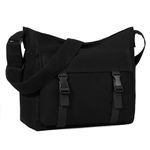 Canvas Messenger Bag,Lightweight Large Casual Crossbody Shoulder Hobo Bag for Women Men Work/Travel/College Black