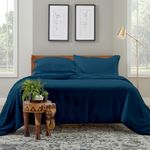 Cosy House Collection Luxury Duvet Cover Set 3-Piece - Blend of Rayon Derived from Bamboo - Ultra Soft Bedding - Zippered Comforter Protector, Includes 2 Pillow Shams (King/Cal King, Royal Blue)