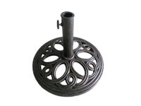 CHARLES BENTLEY Outdoor, Garden, Patio, 12kg, Round Patio Umbrella Parasol Base Stand, With Adjustable Pole, For Flat Surfaces, Tightening Screw, Swirl Design, Made Of Cast Iron, In Bronze (45x32cm)