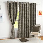 Story@Home Curtains for Bedroom, 7-Feet Room Darkening| Living Room, & Balcony – Indoor/Outdoor Use, Brown with Branches Pattern, 400GSM, 116 cm x 215 cm (46" x 84")