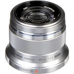 Olympus M. Zuiko Digital ED 45mm f1.8 (Silver) Lens for Olympus and Panasonic Micro 4/3 Cameras