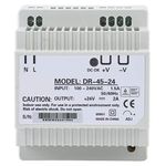 Din-Rail Power Supply, 24V Single Output Din Rail Switching Power Supply, DR-45-24 AC/DC Power Supply Transformer, Single Output Rail-Mounted Power Supply