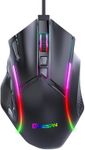 Gaming Mouse Wired High Speed RGB ZARXi MKESPN X15, 12800 DPI, 13 RGB Backlights, 12 Programmable Buttons, Adjustable Weights, Ergonomic Design, USB Connect, Black, for PC/Mac/Laptop