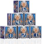 Neteru Dice Pharaoh Legacy Zinc Alloy Dice Set 6 D6 Hand Painted Egyptian Artifact Inspired for Dungeons and Dragons Tabletop Gaming Collectors (6D6 Silver)