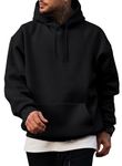 JMIERR Men's Casual Hoodies Pullover Oversize Sweatshirt Workout Long Sleeve Sports Drawstring Hoodie Gym Athletic Hooded with Pocket A Black Medium