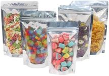 SumDirect Reusable Aluminium Foil Zipper Stand Up Food Pouches Bags with Notch for Food Storage 6.6x9 Inches,28oz,Pack of 50