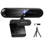 DEPSTECH 4K Webcam, DW40 Webcam with Microphones Autofocus HD Web Camera with Sony Sensor, Privacy Cover & Tripod, Plug and Play USB 8MP Camera Computer Streaming Webcam for Laptop PC/Video Call/Zoom