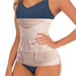 Sifoz 3 in 1 Postpartum Support - Recovery Belly Belt Free Size Abdominal Support for post Delivery, Slimming Waist, Lower Back Pain, Tummy Reduction Belt For Belly After Delivery C-Section (Skin)