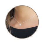 Annika Bella, Medallion Choker Necklace for Women, Silver, Adjustable Necklace Length, Silver Tiny Coin Disc Charm Pendant, Short Necklaces, Silver Jewelry, Dainty Gift for Her (Silver)