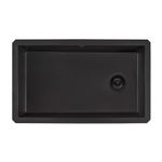 Ruvati 32 x 19 inch Undermount Granite Composite Single Bowl Kitchen Sink - Midnight Black - RVG2033BK