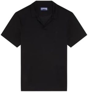 Vilebrequin, Men Tencel Polo Shirt Solid, XXXL, Noir