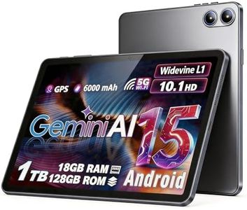 Android Tablet 10 Inch with Octa-Core Processor, 18GB RAM 128GB ROM 1TB Expandable, 1280x800 HD IPS Display, 6000mAh 7H, Widevine L1, GPS, 5G WiFi, BT5.0, 5MP+8MP Dual Camera
