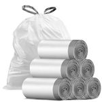 Charmount 210 Counts Small Garbage Bags -4 Gallon Drawstring Trash Bags for Bathroom, Kitchen, Bedroom, Office and Car, 10-15L Unscented,Clear