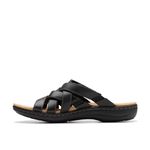 Clarks Collection Women's Laurieann Bali Slide Sandal, Black Leather, 9 Wide US