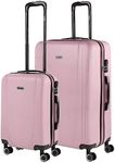 ITACA - Set of 3 suitcases, 55/66/76 cm, ABS, 4 Wheels, Stiff, Durable and Lightweight, Hanging Lock, Small Suitcase Approved for Ryanair, Medium and Large, 71100, Pink, 2 Koffers S/L