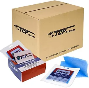 TCP Global - Pure Blue Superior Tack Cloths - Tack Rags (Case of 144) - Automotive Car Painters Professional Grade - Wax and Silicone Free Anti-Static