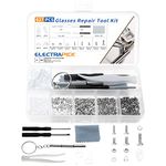 ELECTRAPICK 627Pcs Eyeglasss Sunglass Glasses Repair Tool Kit Set, Spectacles Repair Kit with Mini Screwdriver, Screws Nut, Silicone Nose Pads, Glasses Cloth, Tweezer Assortment Repair Tool Set