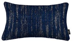 McAlister Textiles Luxury Navy Blue Textured Chenile Cushion Cover For Bedroom & Living Room Decor - 50x30 Cm - 20x12 Inches