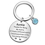 QMVMV Auntie Keyring Gifts Thank You for Being My Aunt Keychain Mother’s Day Gifts for Auntie Christmas Birthday Auntie Gifts from Niece Nephew