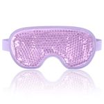 NEWGO Cooling Eye Mask Reusable Gel Eye Mask for Puffy Eyes, Ice Eye Mask Cold Eye Mask Frozen with Plush Backing for Headache, Migraine, Stress Relief - Purple