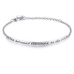 NINAMAID “She believed she could so she did” Engraved 925 Sterling Silver Inspirational Bangle Bracelets