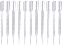 POPETPOP 200pcs Disposable Transfer Pipettes 3ml Plastic Calibrated Graduated Eye Dropper Resin Lip Gloss Pipette for Essential Oils Science Lab Make up Tool