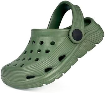 Cubufly Toddler Kids Garden Clog Boys Slip On Slide Sandals Beach Water Shoes Army Green