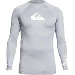 Quiksilver Men's Standard All Time Long Sleeve Rashguard UPF 50 Sun Protection Surf Shirt, Sleet Heather, X-Small
