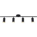 KCO Lighting 4-Light Black Track Lighting Fixtures Ceiling Flexible Mid Century Modern Led Track Lighting Dimmable Indoor Ceiling Spotlight Kitchen Flush Mount Track Lighting (4-Light)