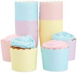 50 Pack Cupcake Liners Wrappers, Muffin Paper Baking Cup for Birthday Party, Rainbow Pastel Color