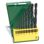 Bosch 2607019442 10 Piece Metal HSS-R Drill Bit Set, Black